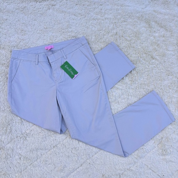 Lilly Pulitzer | seaside grey Shana stretch crop pants career casual basics - Picture 1 of 5
